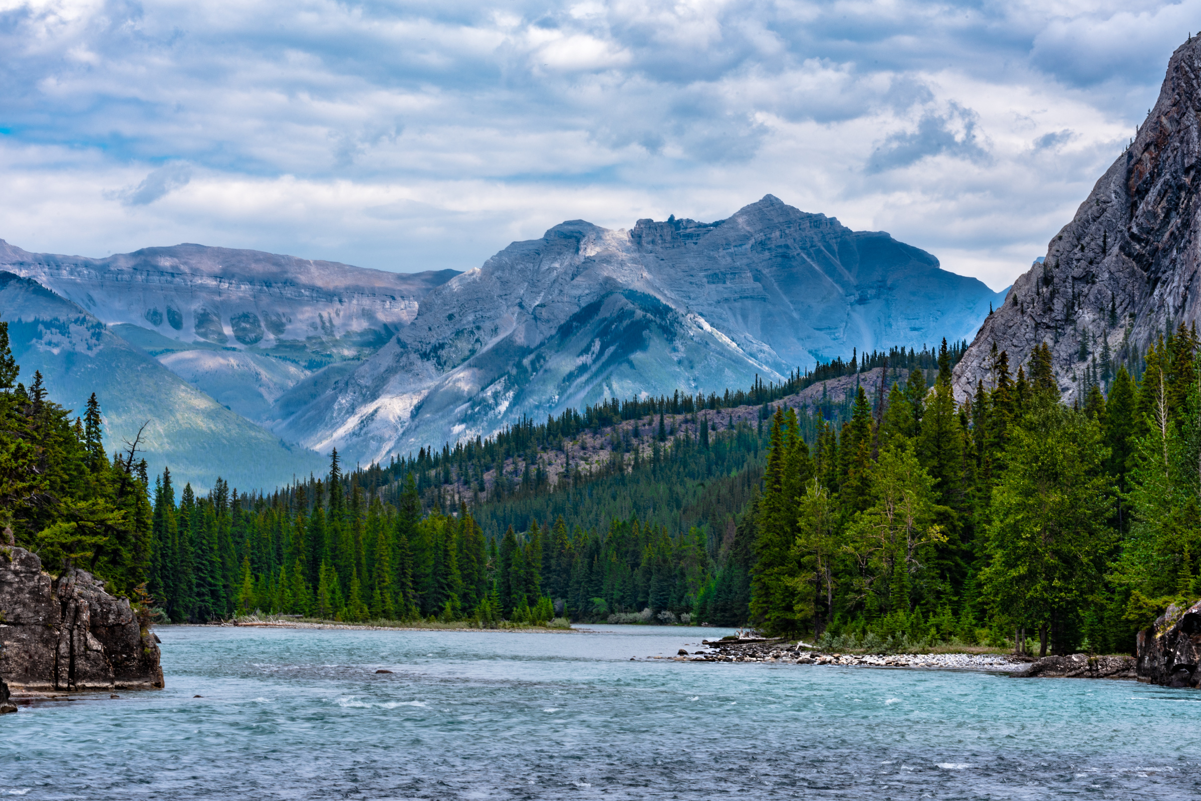 Bow River and Mountains